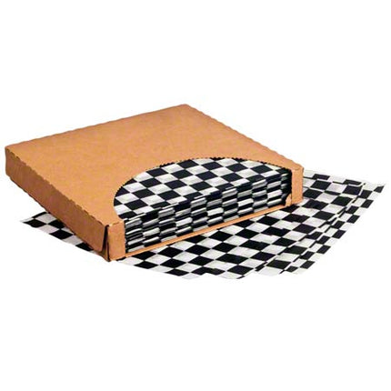 12 X 12 BLACK CHECKERED DISPENSER TRAY 1000/PKG.