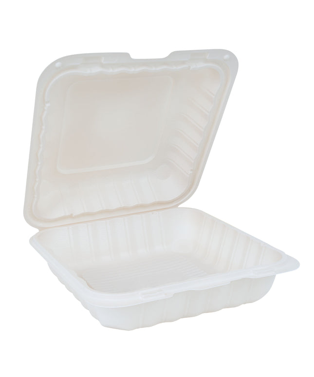 8'' X 8'' PET HINGED CONTAINER 1 COMPARTMENT 2/125CT