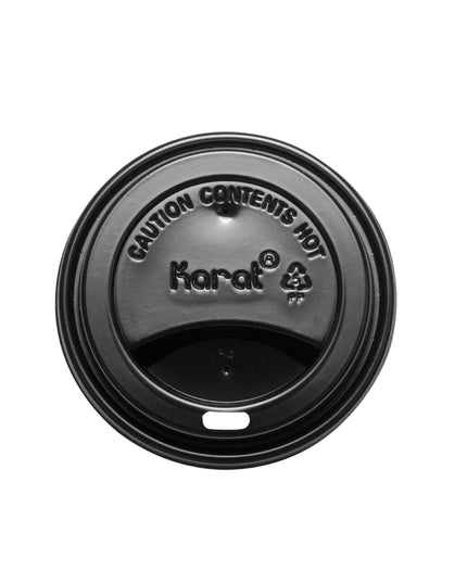 KARAT SIPPER DOME LID BLACK 10-24 OZ. FOR HOT CUP 1000/CS.