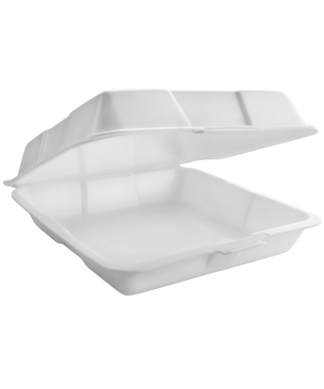9 INCH CONTAINER FOAM HINGED 1 COMP. 200/CS