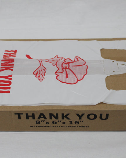 8X4X16 PLAIN WHITE T-SHIRT BAG